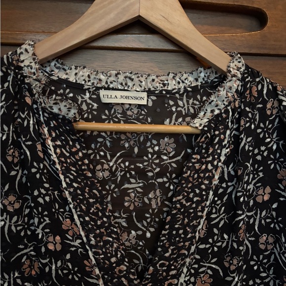 Ulla Johnson silk mini floral Black Dress size 4 NWOT - Picture 5 of 10